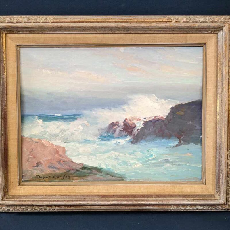 Roger Curtis 1950s seascape oil painting